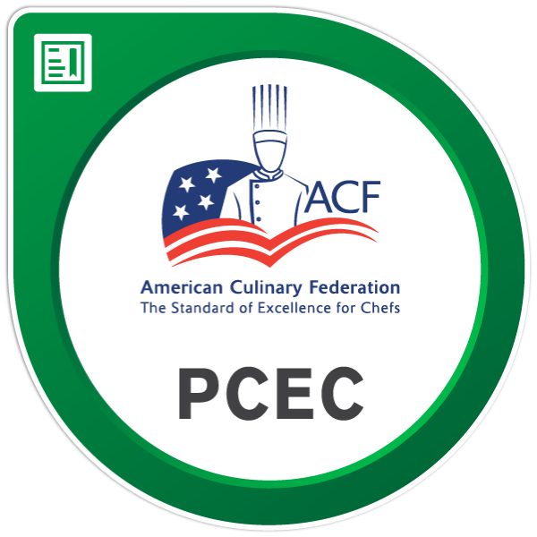 A green and white logo for the american culinary federation.