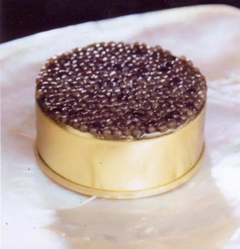 Luxury Kaluga caviar served in a gold tin, showcasing premium high-end gourmet delicacy for fine dining experiences